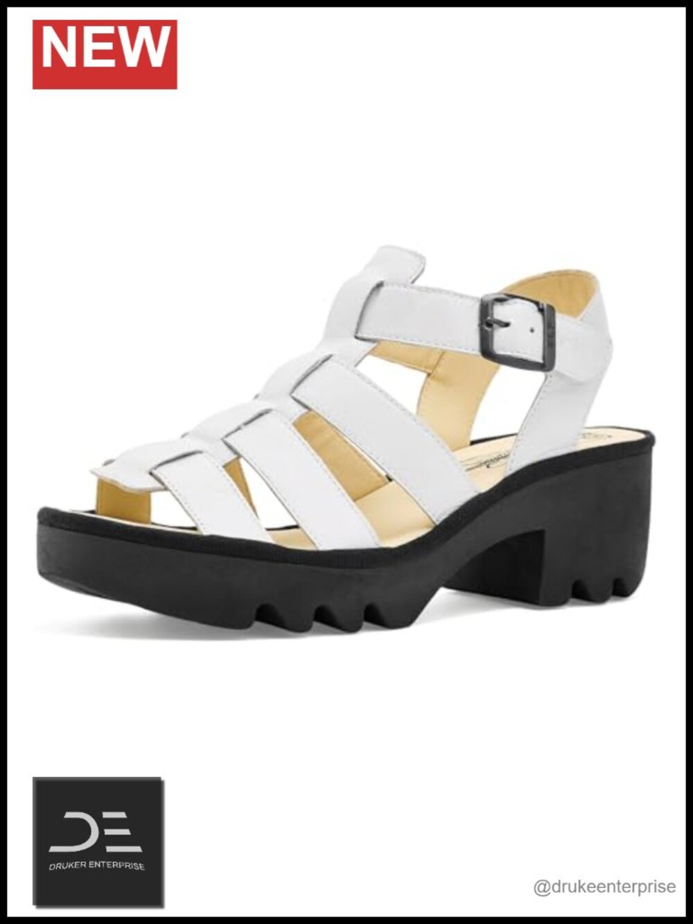 Women's Leather Heeled Sandals Block Heel
